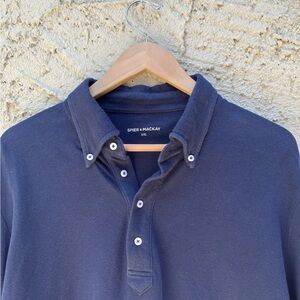 SPIER & MACKAY Classic Long Sleeve Navy Blue Polo Shirt XXL